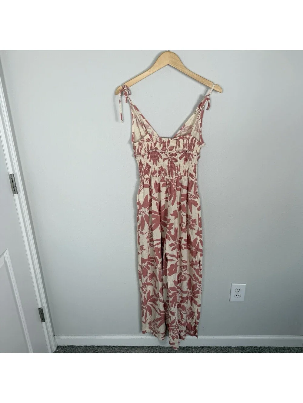 Patrons of Peace Arcadia Jumpsuit Wide Leg Pockets Dusty Mauve Floral Small